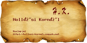 Hollósi Kornél névjegykártya